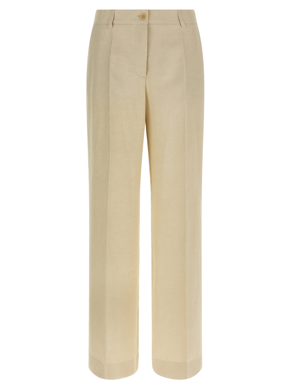Beige Viscose Casual Pants