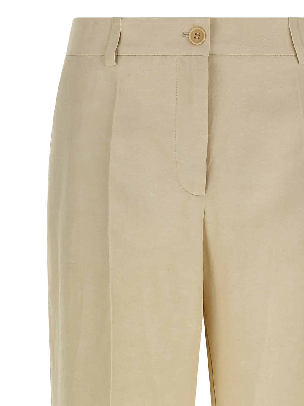 Beige Viscose Casual Pants