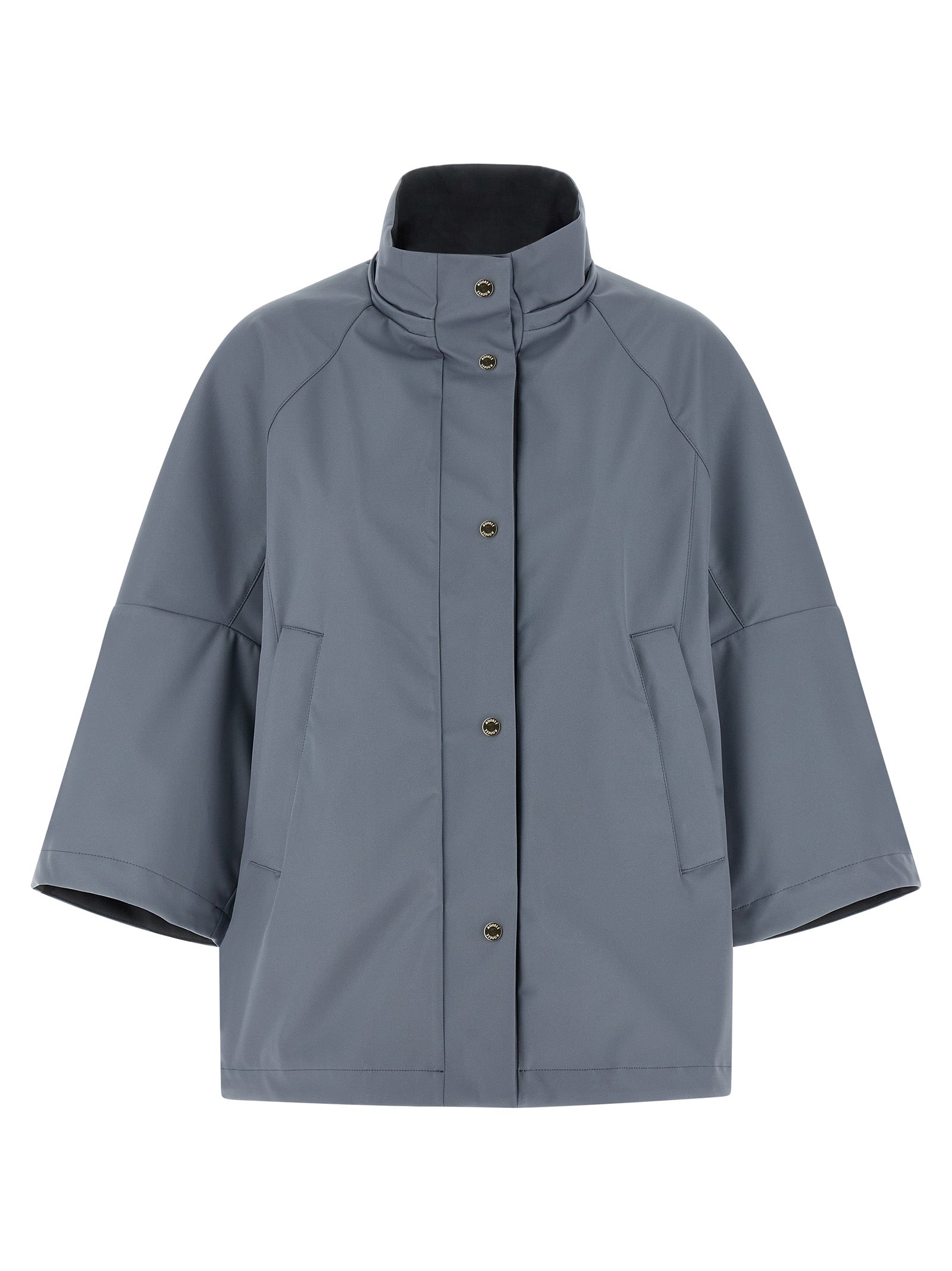 Blue Polyester Shell Jacket