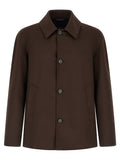 Brown Polyester Full-Length Jacket