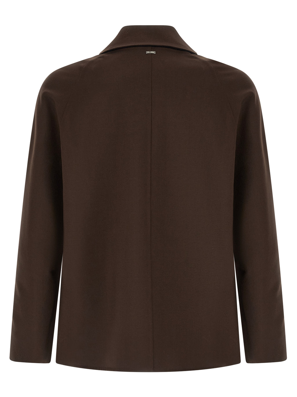 Brown Polyester Full-Length Jacket