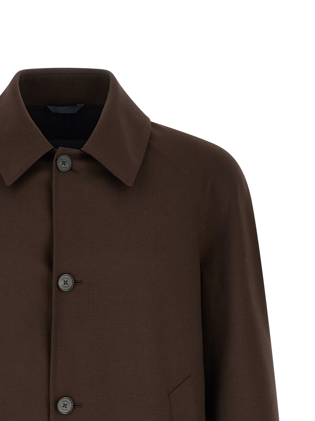 Brown Polyester Full-Length Jacket