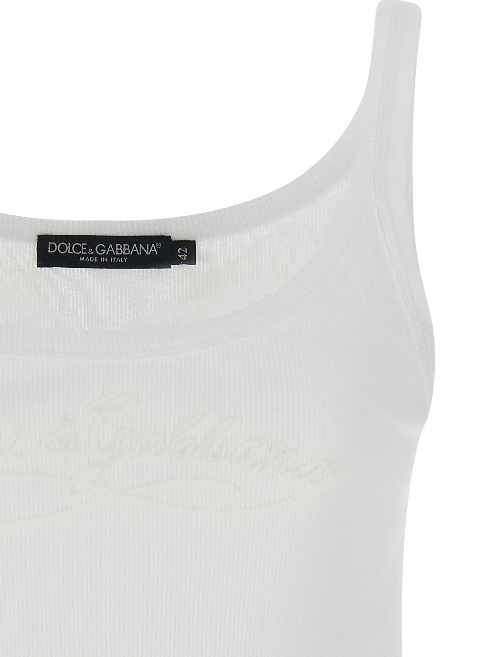 White Cotton Sleeveles T-Shirt