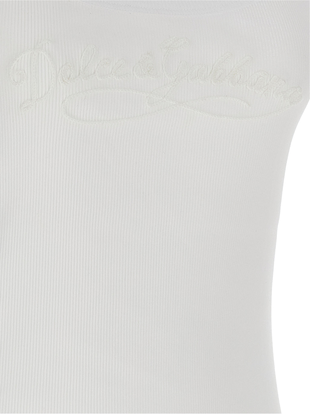 White Cotton Sleeveles T-Shirt
