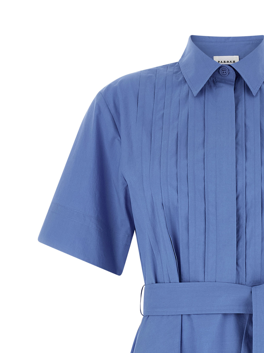 Blue Cotton Midi Dress