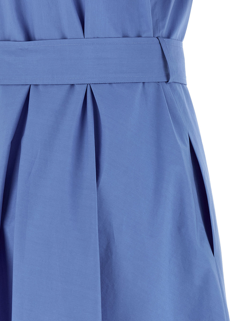 Blue Cotton Midi Dress
