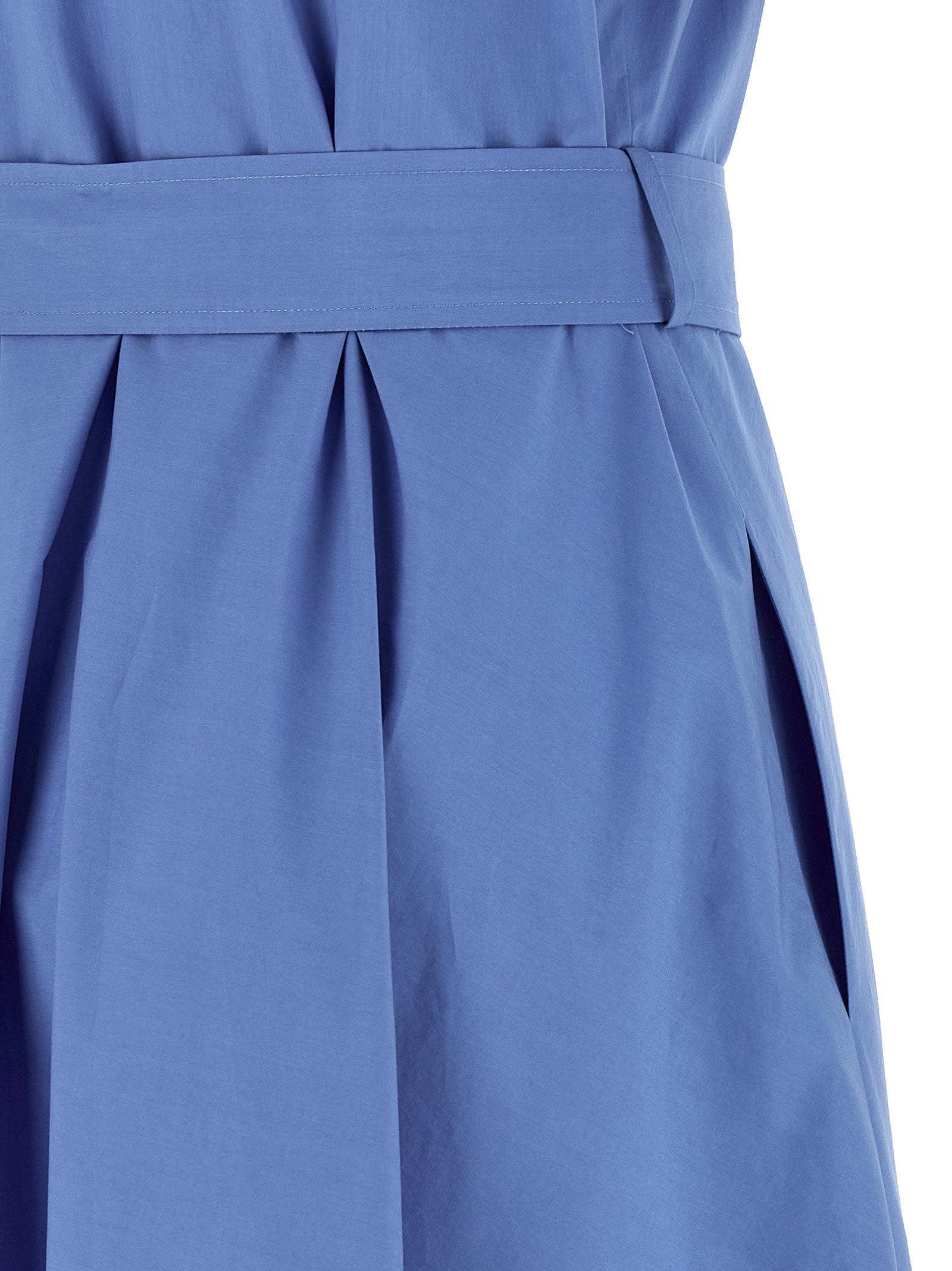 Blue Cotton Midi Dress