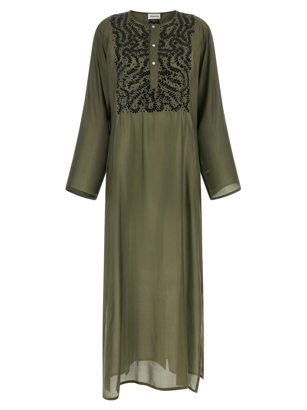 Bicolor Silk Long Dress
