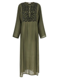 Bicolor Silk Long Dress