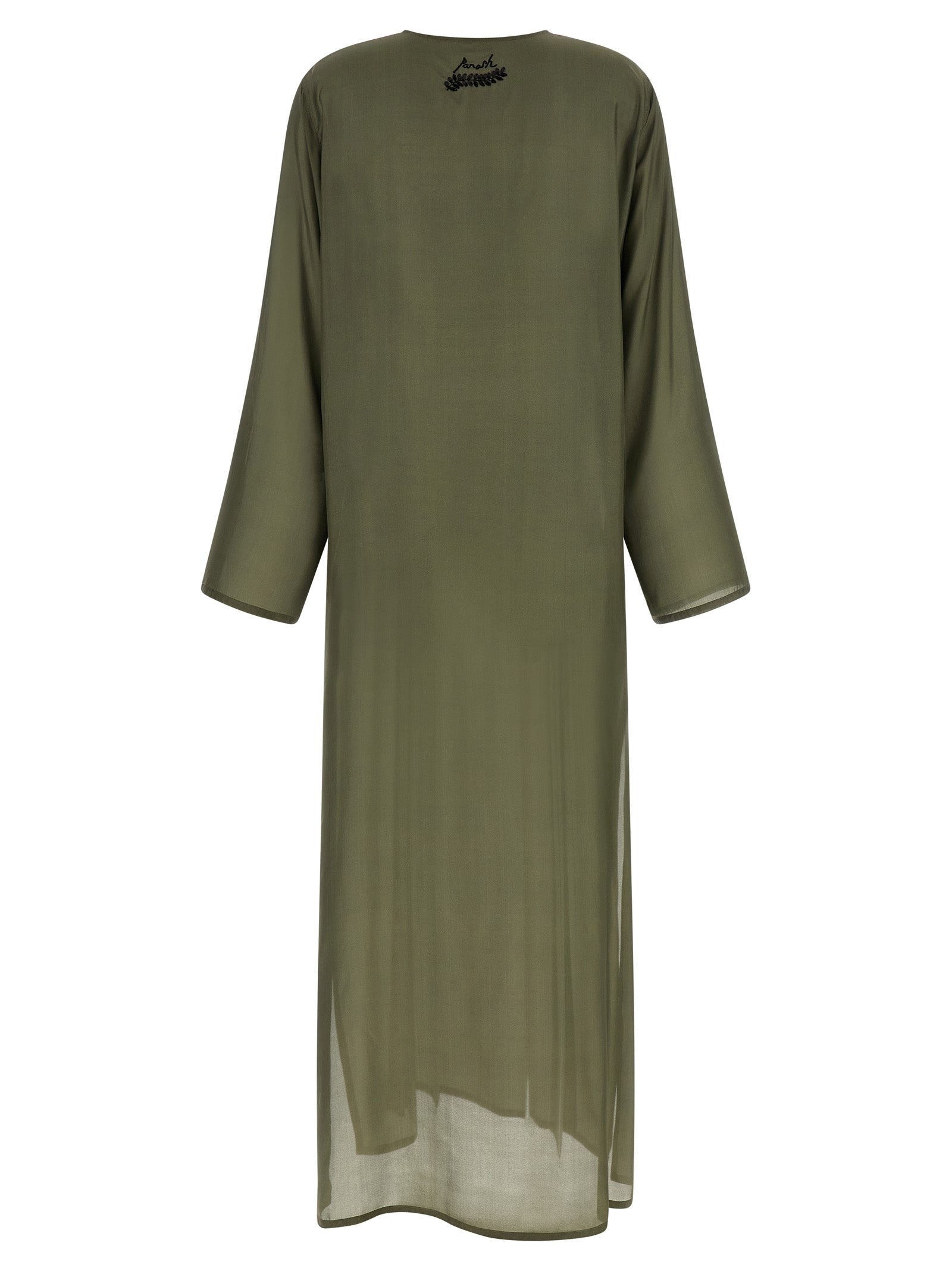 Bicolor Silk Long Dress