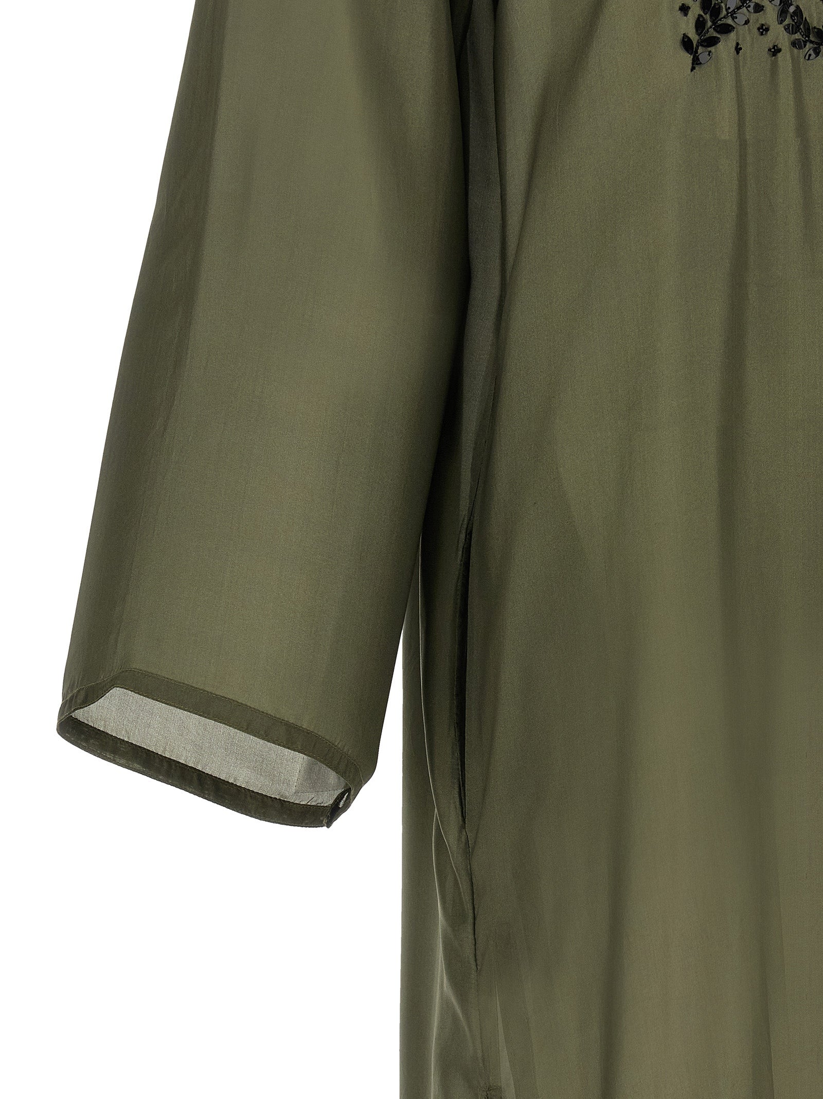 Bicolor Silk Long Dress