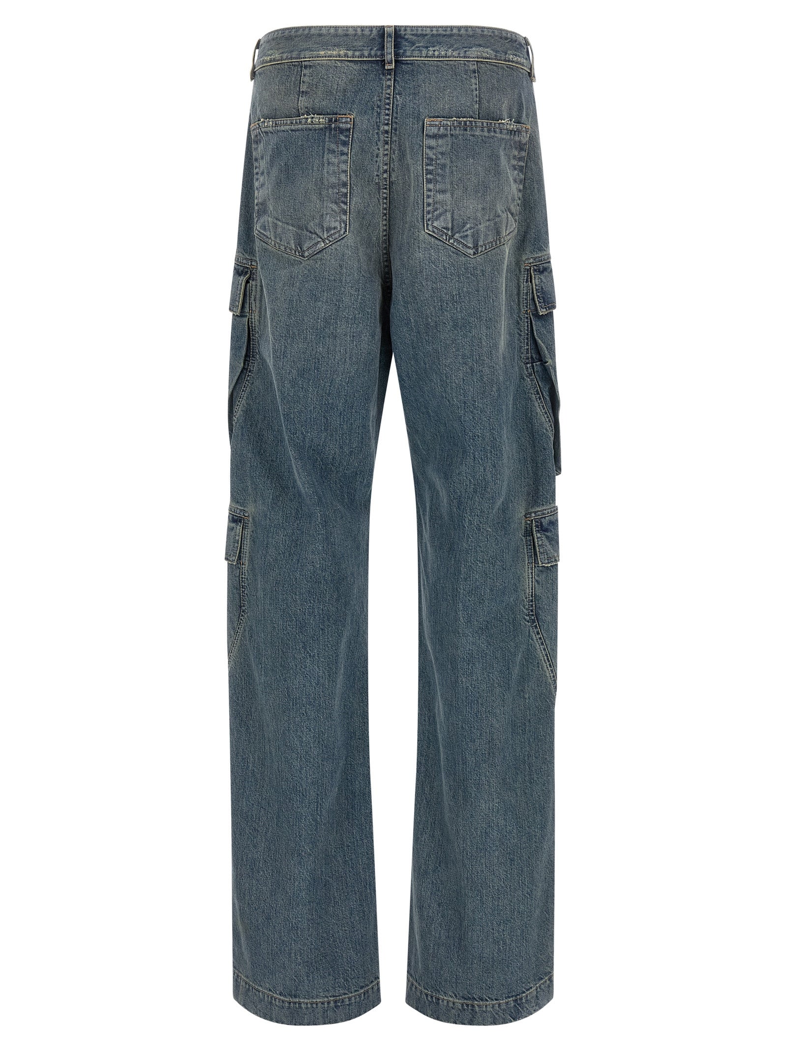 Blue Cotton Cargo Pants