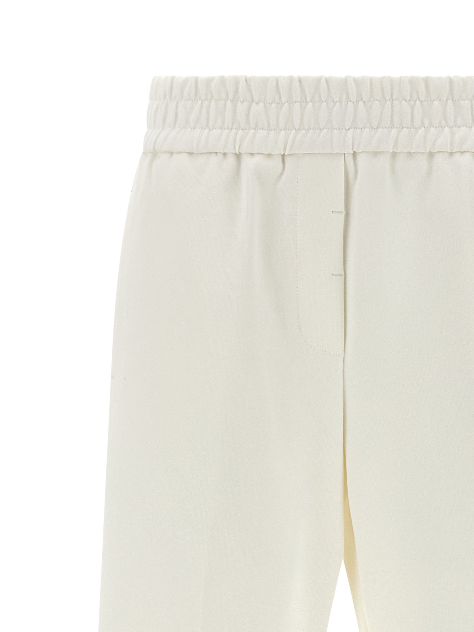 White Cotton Casual Pants