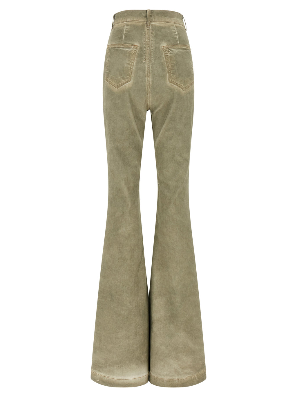Beige Cotton Bootcut Jeans