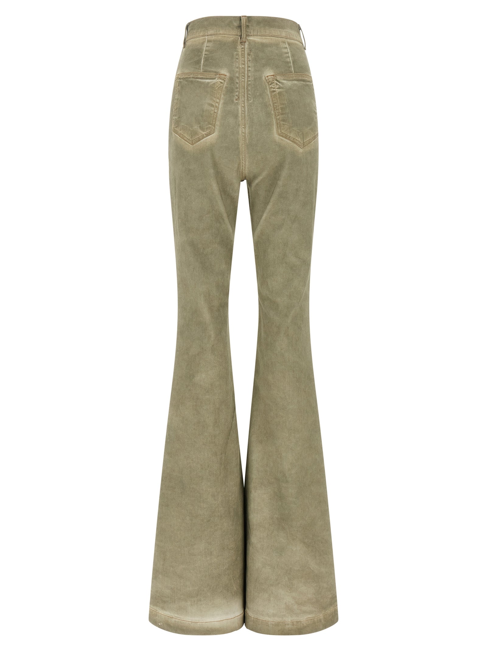 Beige Cotton Bootcut Jeans