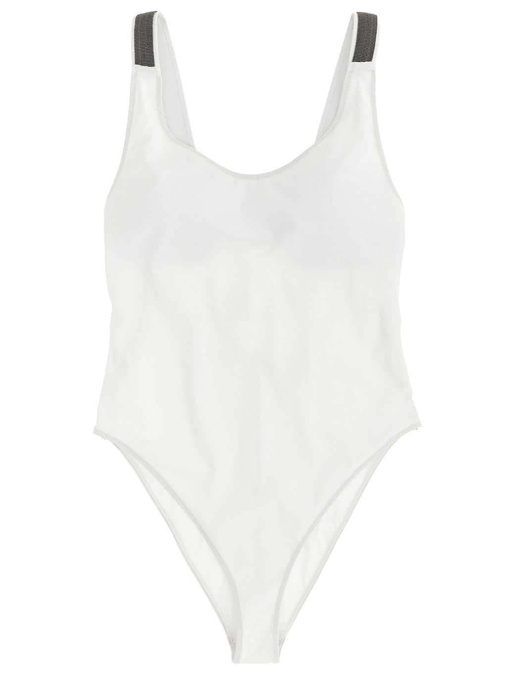 White Polyamide One-Piece Swimsuit