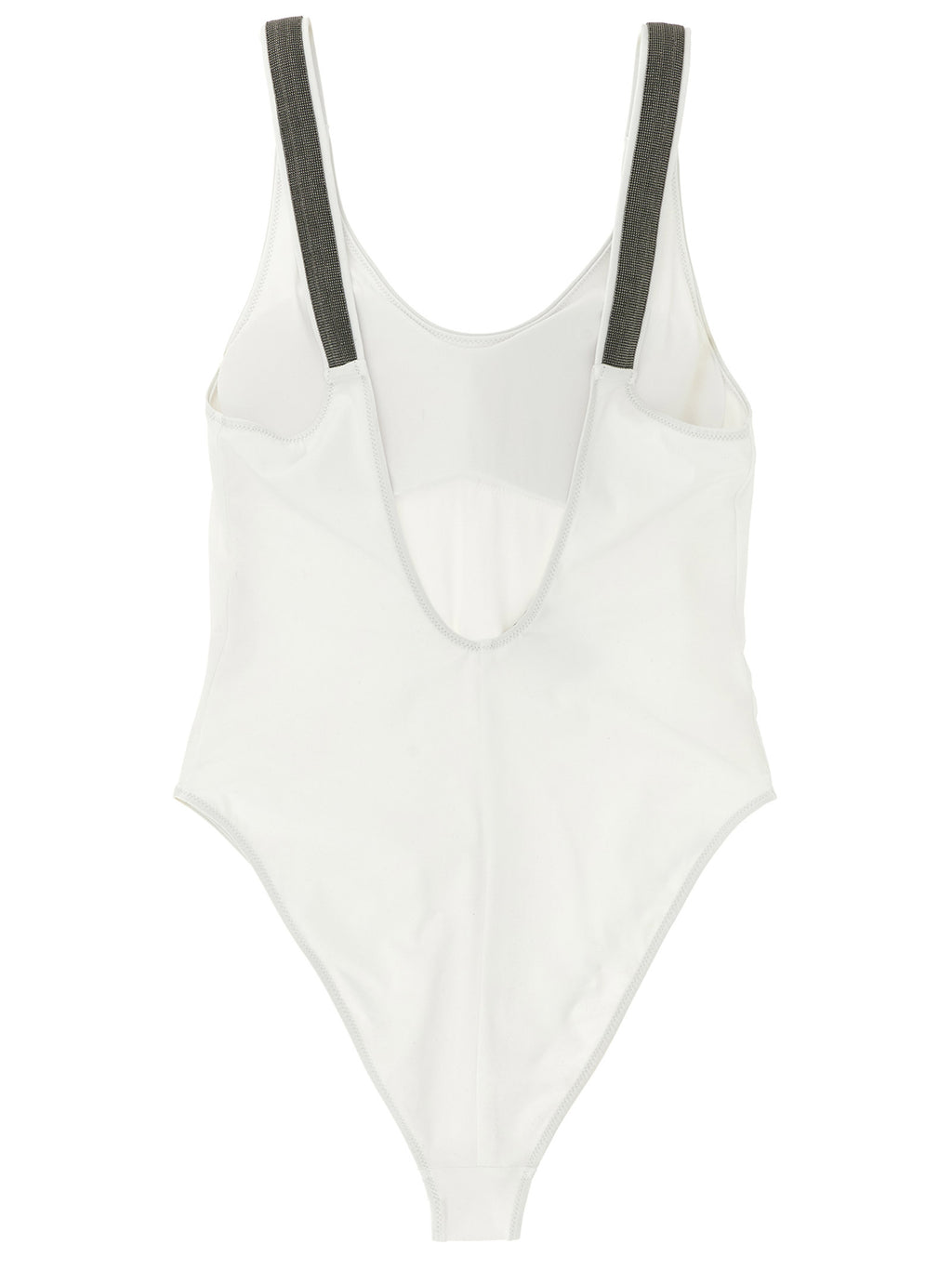 White Polyamide One-Piece Swimsuit