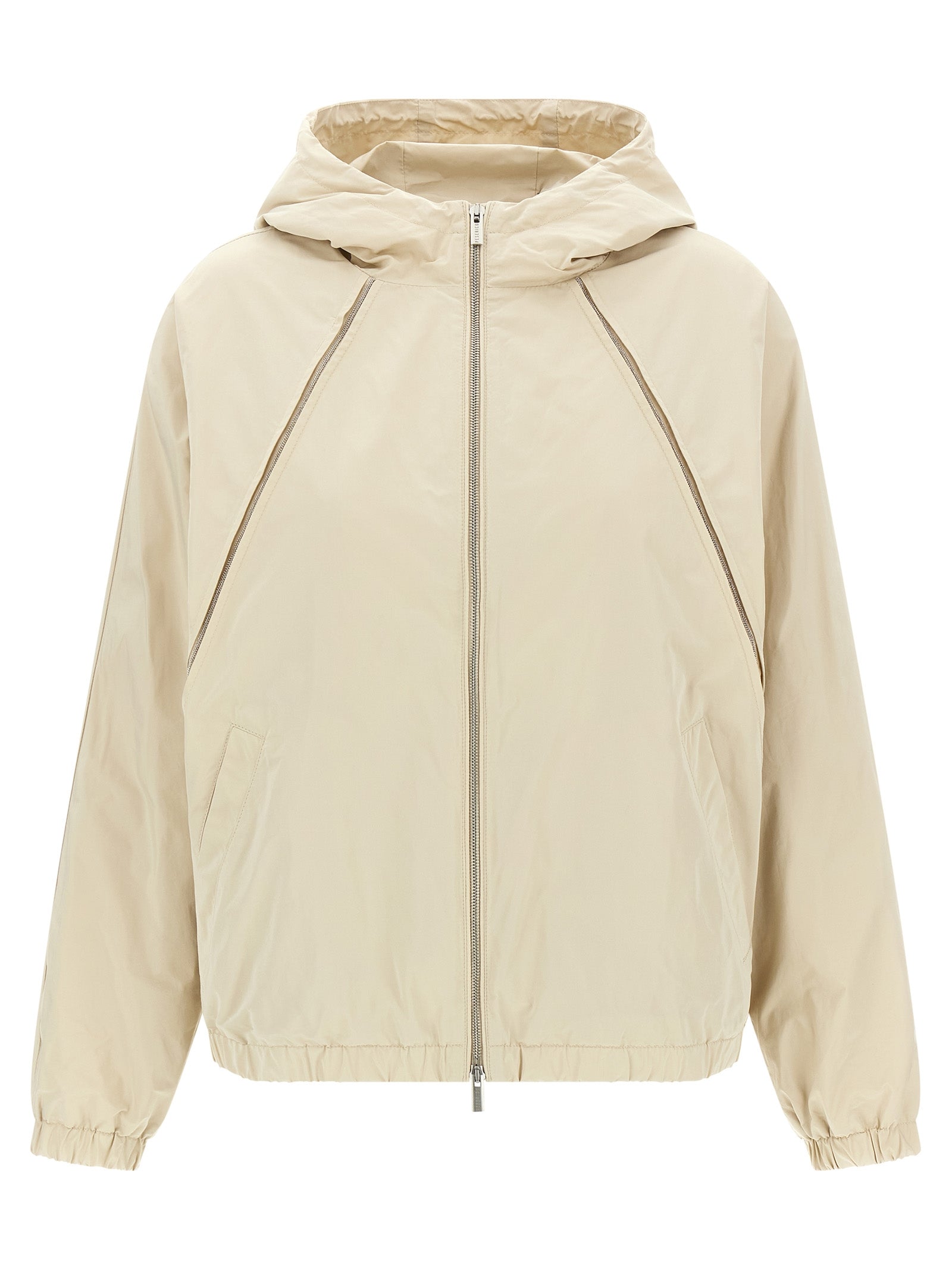 Beige Polyester Shell Jacket