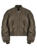 Gray Nylon Bomber