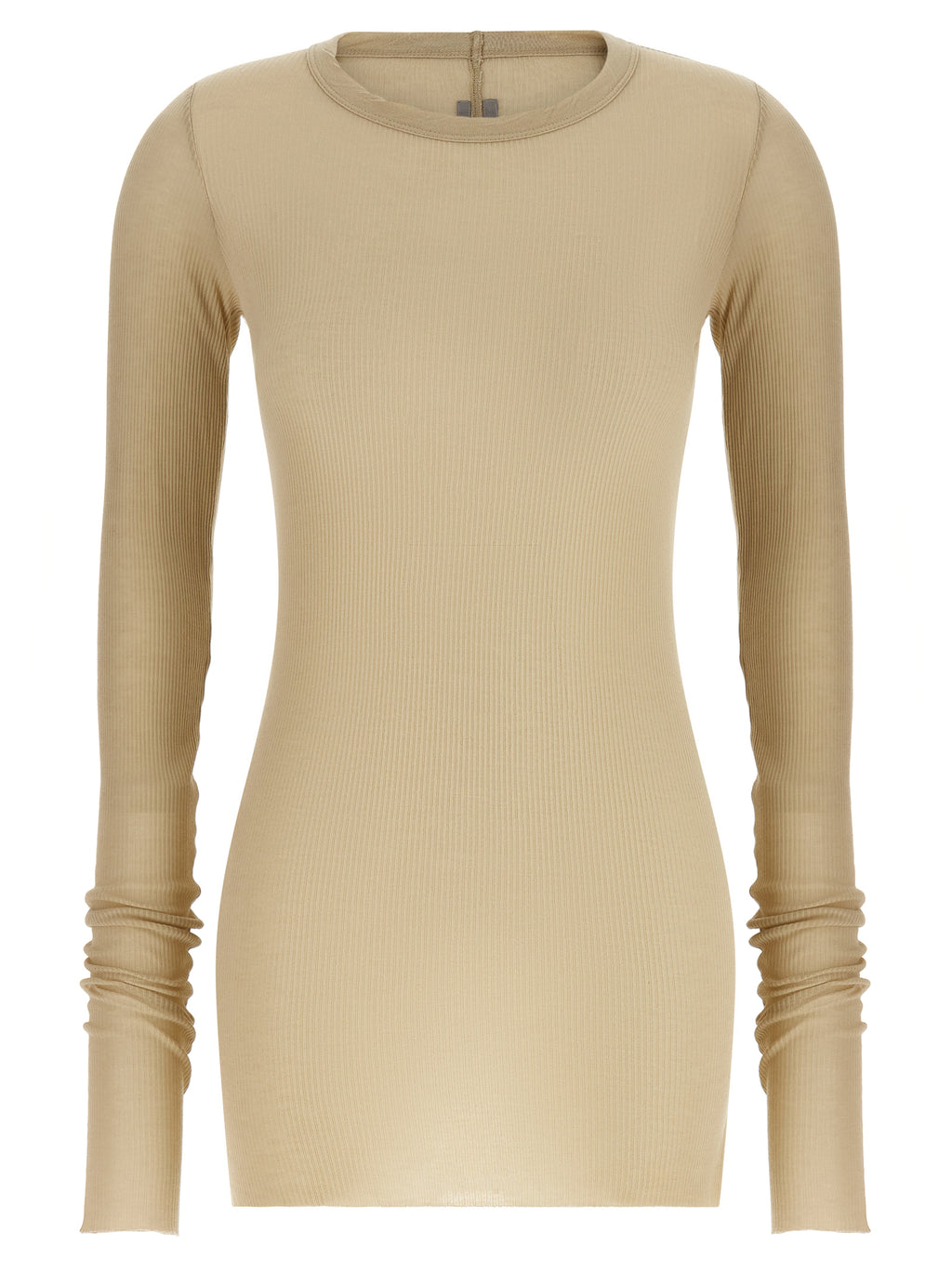 Beige Viscose Long Sleeve T-Shirt