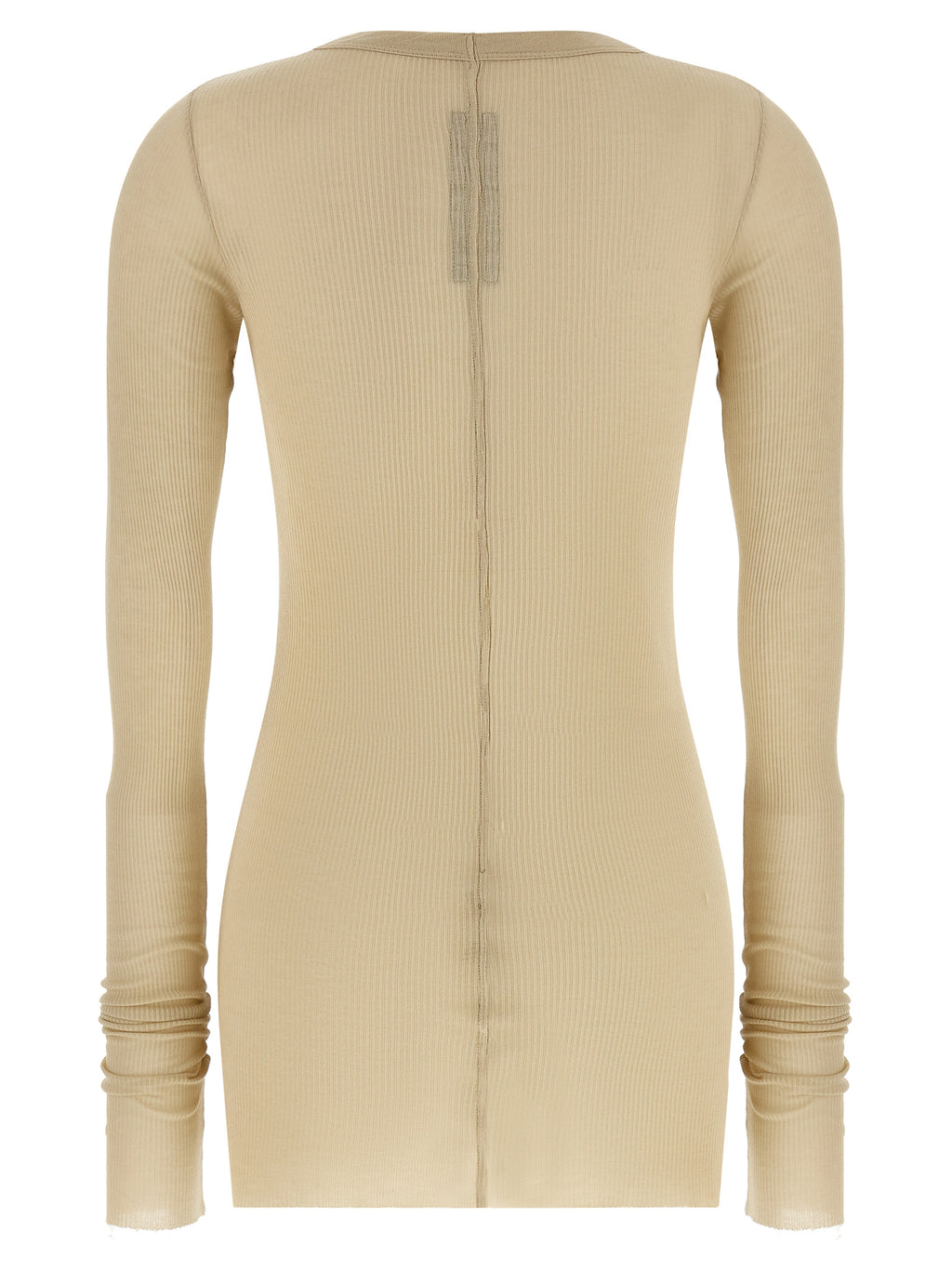 Beige Viscose Long Sleeve T-Shirt