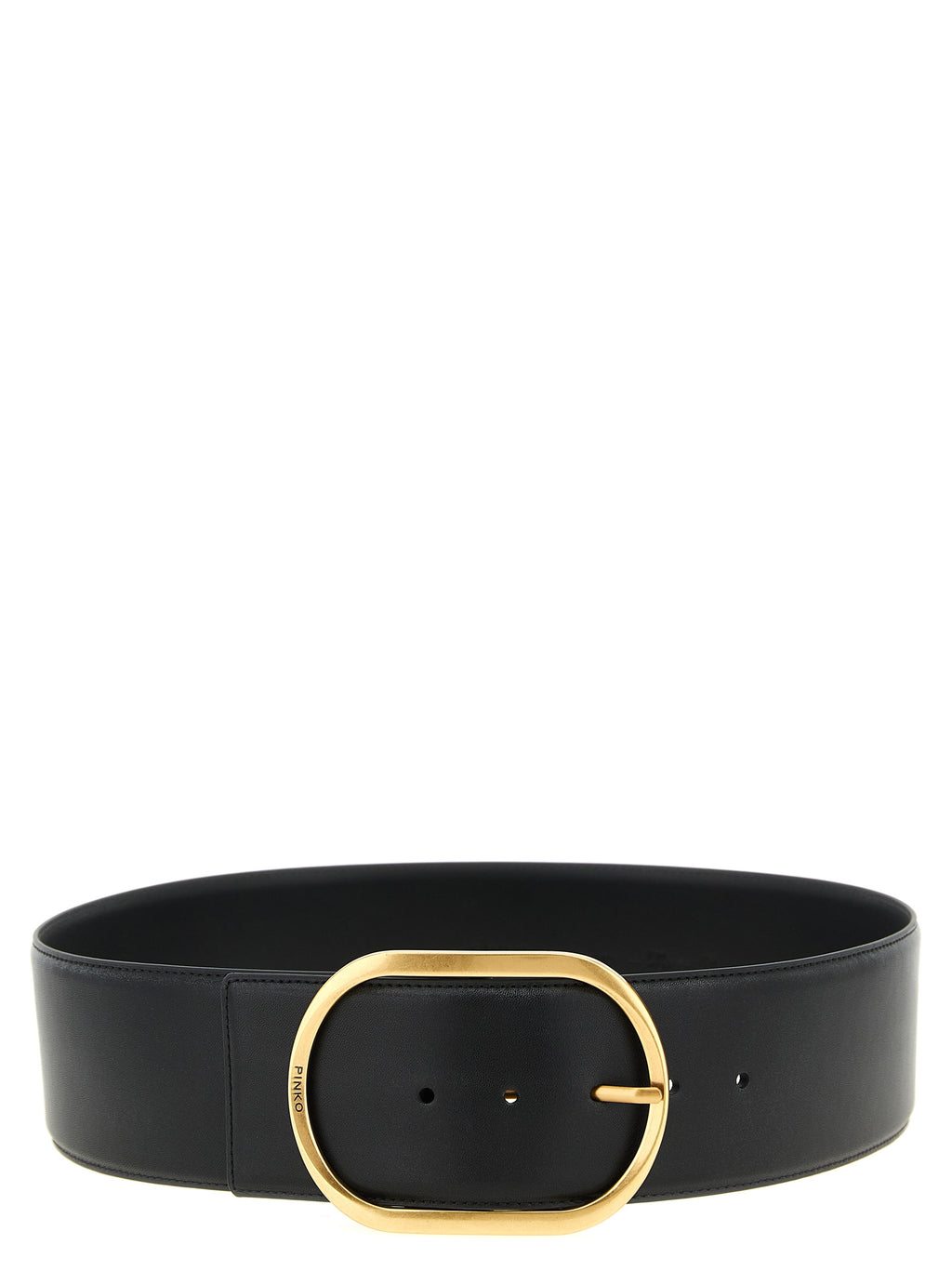 Black Cowhide High-Waist Belt