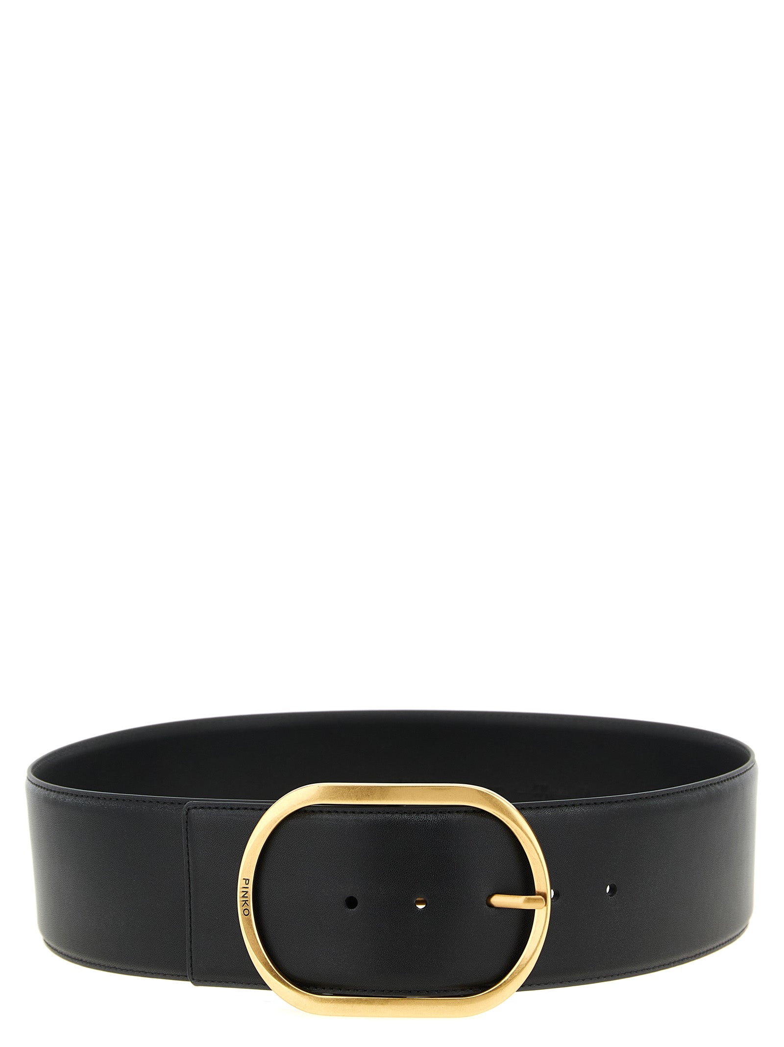 Black Cowhide High-Waist Belt