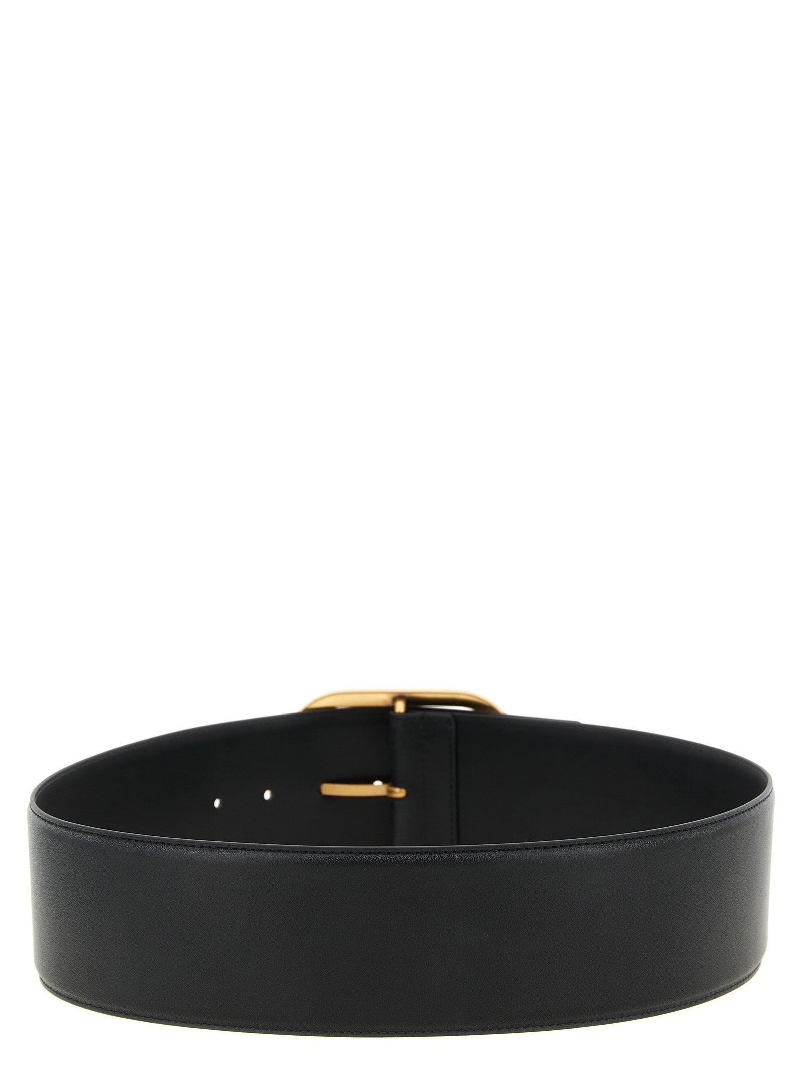 Black Cowhide High-Waist Belt