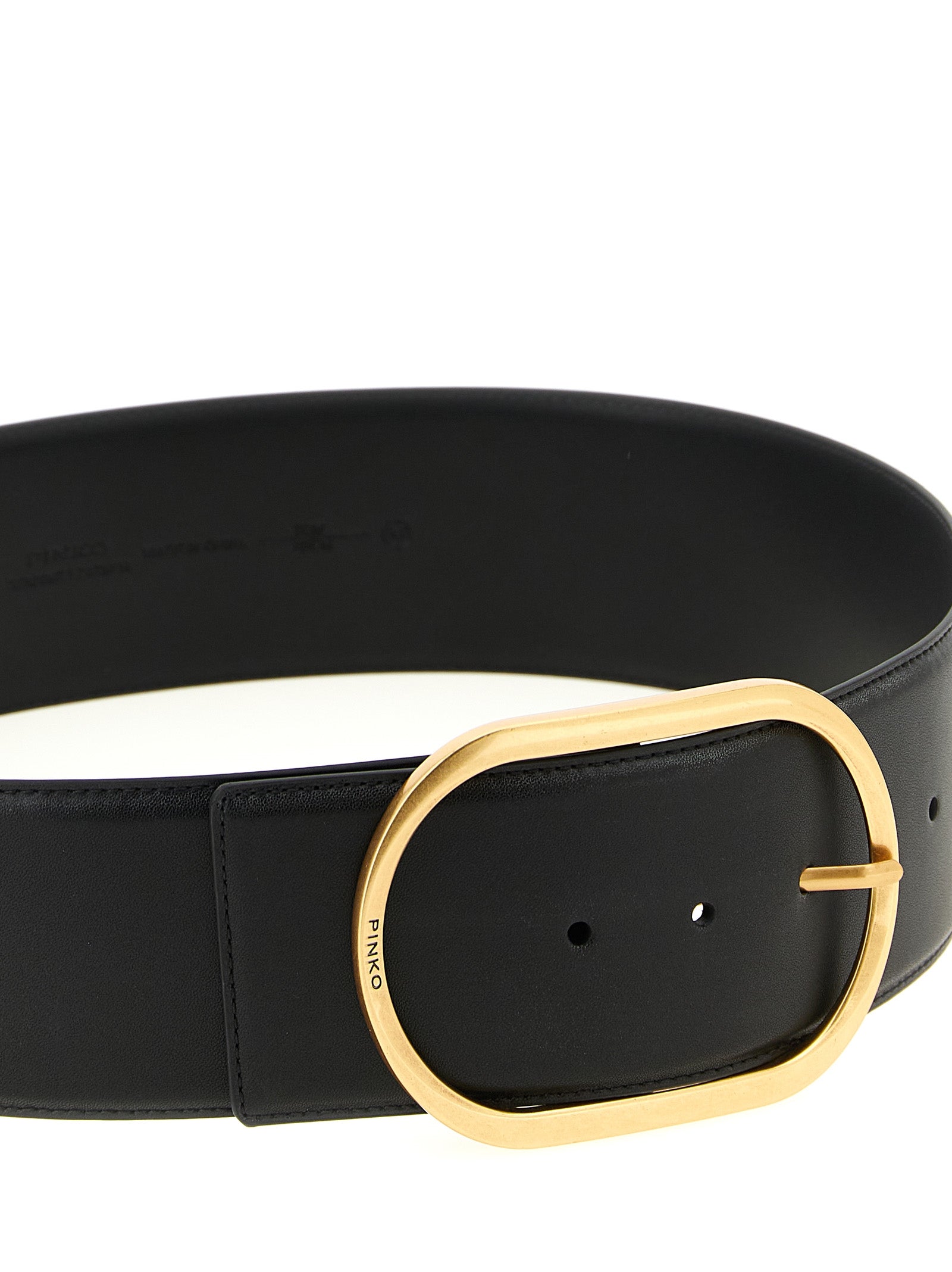 Black Cowhide High-Waist Belt