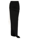 Black Cotton Mini Skirt