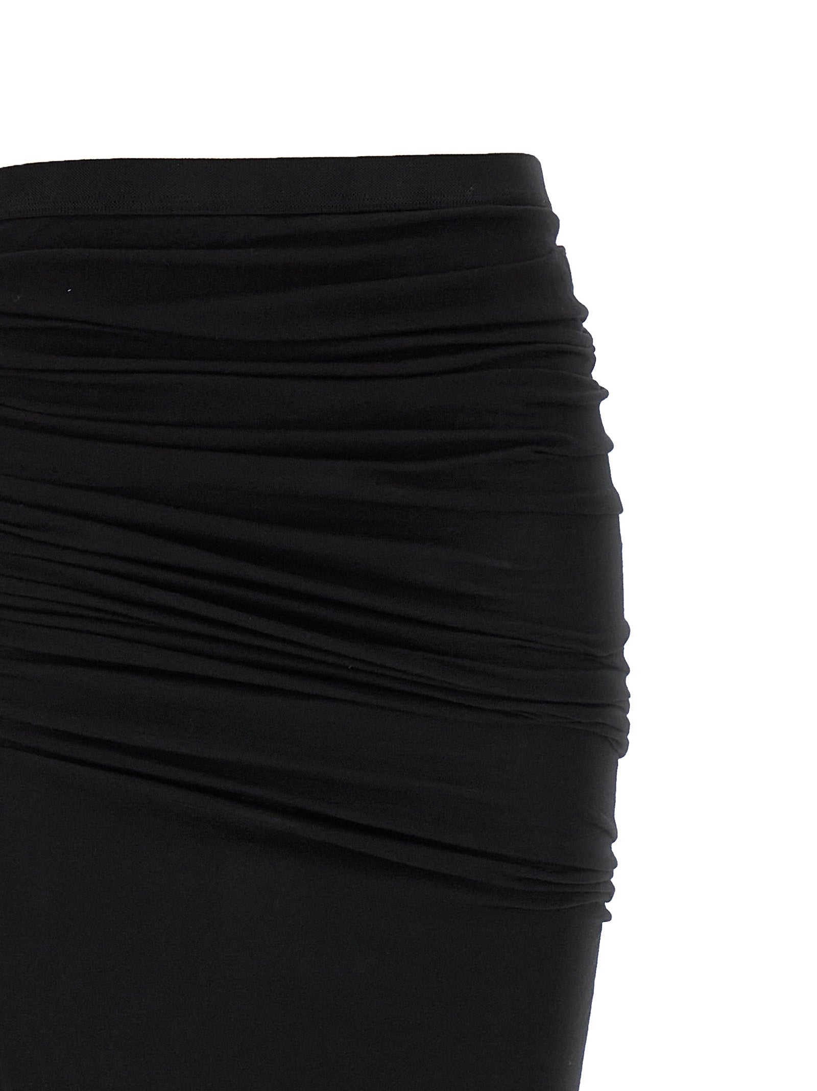Black Cotton Mini Skirt
