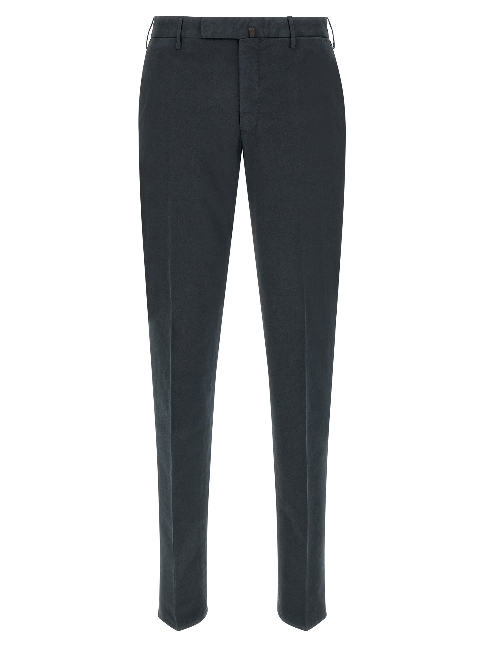 Blue Cotton Casual Pants