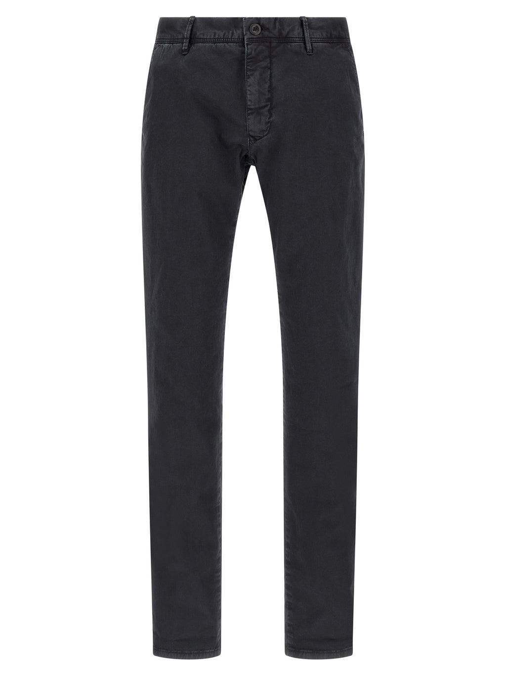 Blue Cotton Casual Pants