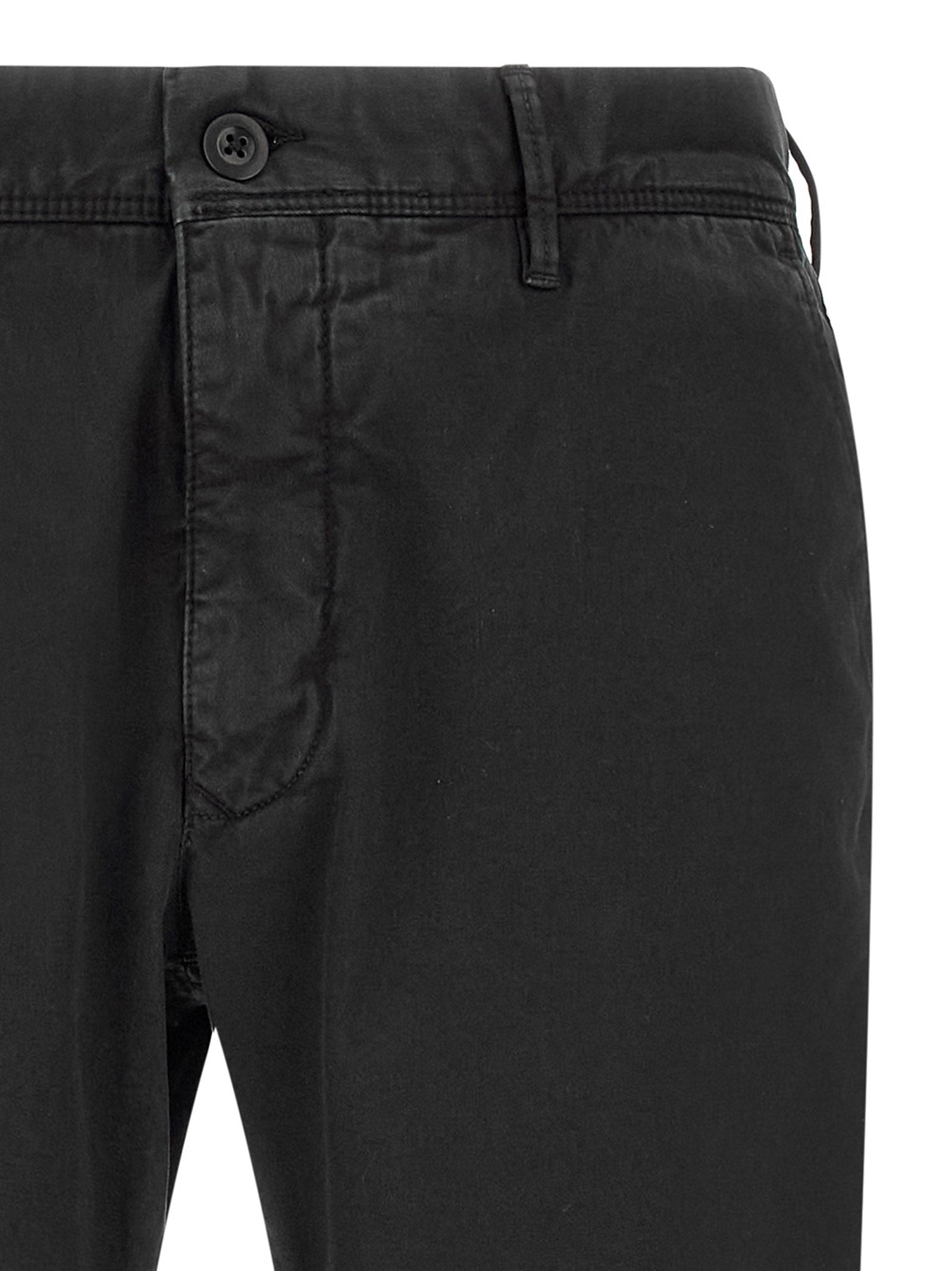 Black Cotton Casual Pants