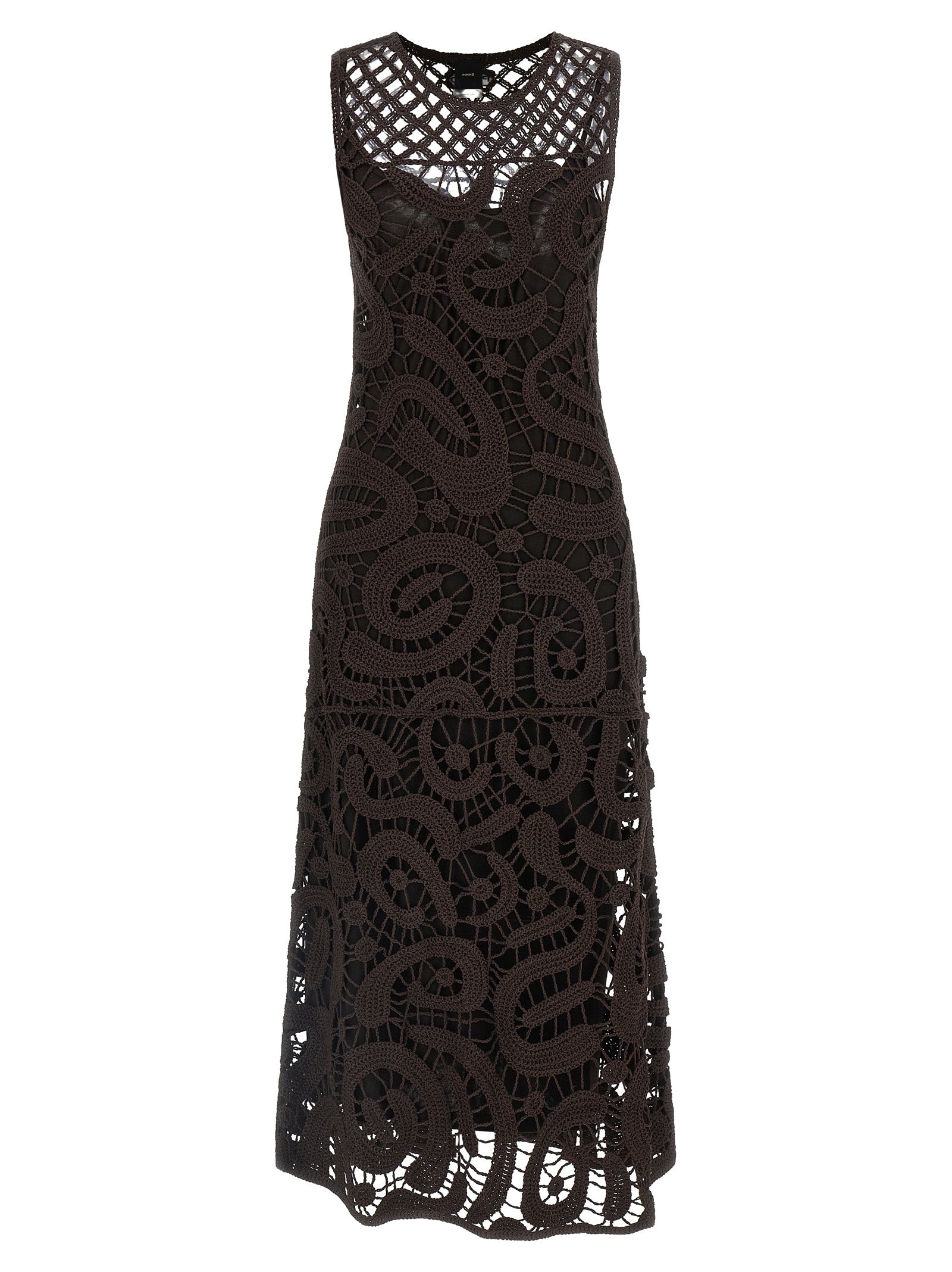 Brown Viscose Long Dress