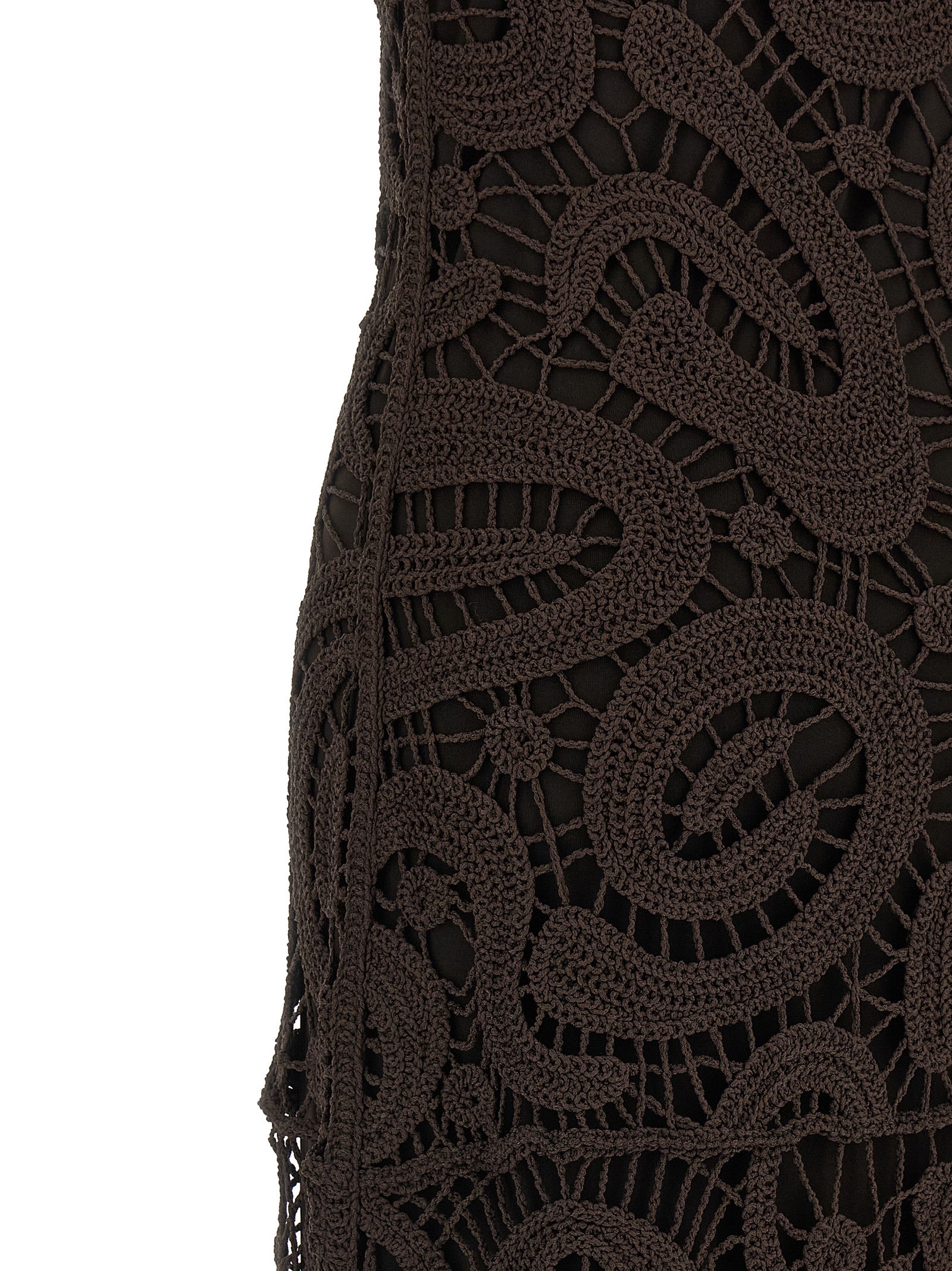 Brown Viscose Long Dress