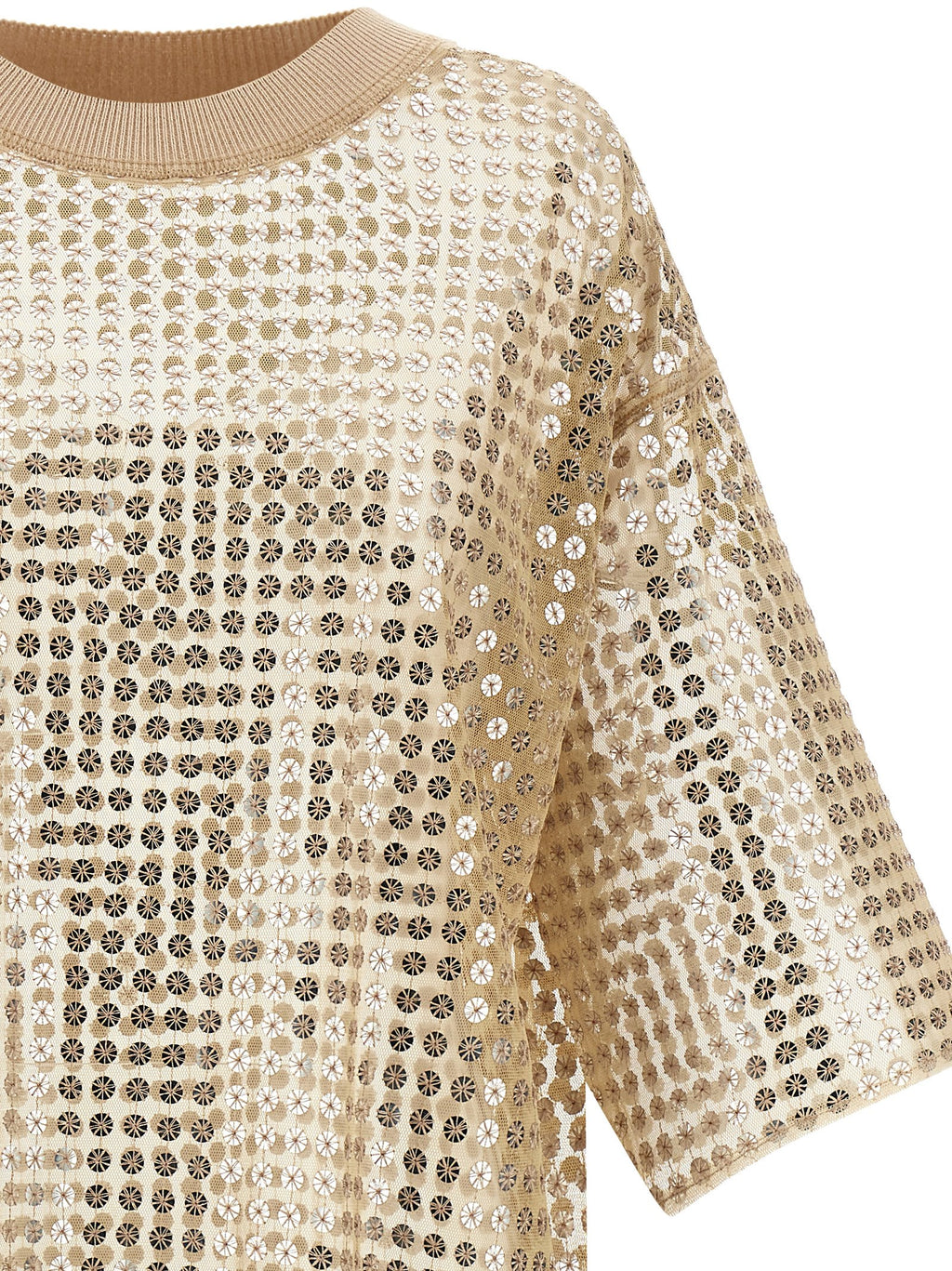 Beige Polyester Short Dress