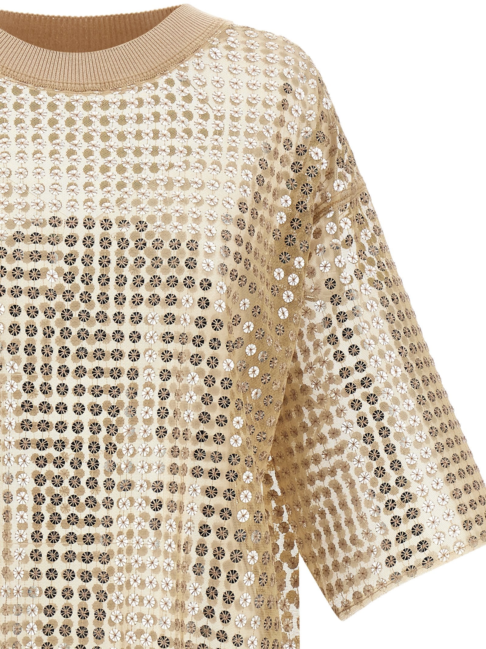 Beige Polyester Short Dress