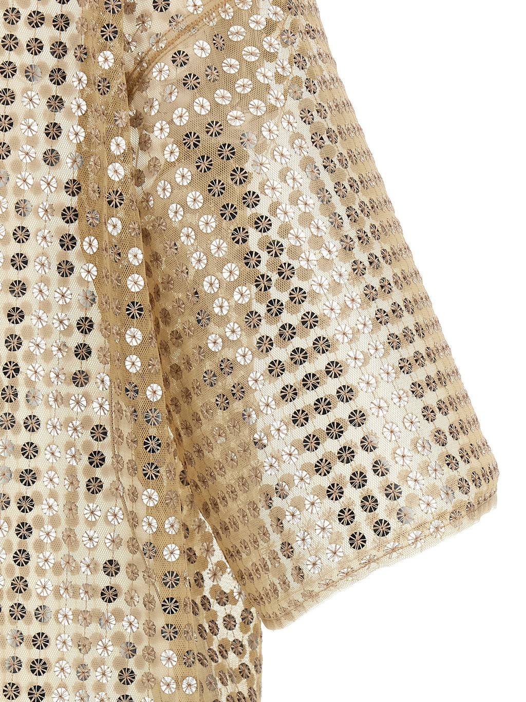 Beige Polyester Short Dress