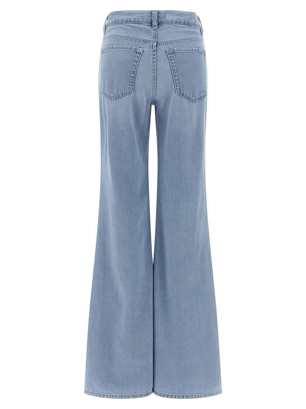 Blue Cotton Flared Jeans