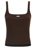 Brown Cotton Tank Tops