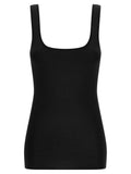 Black Viscose Sleeveles T-Shirt