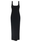 Black Viscose Midi Dress