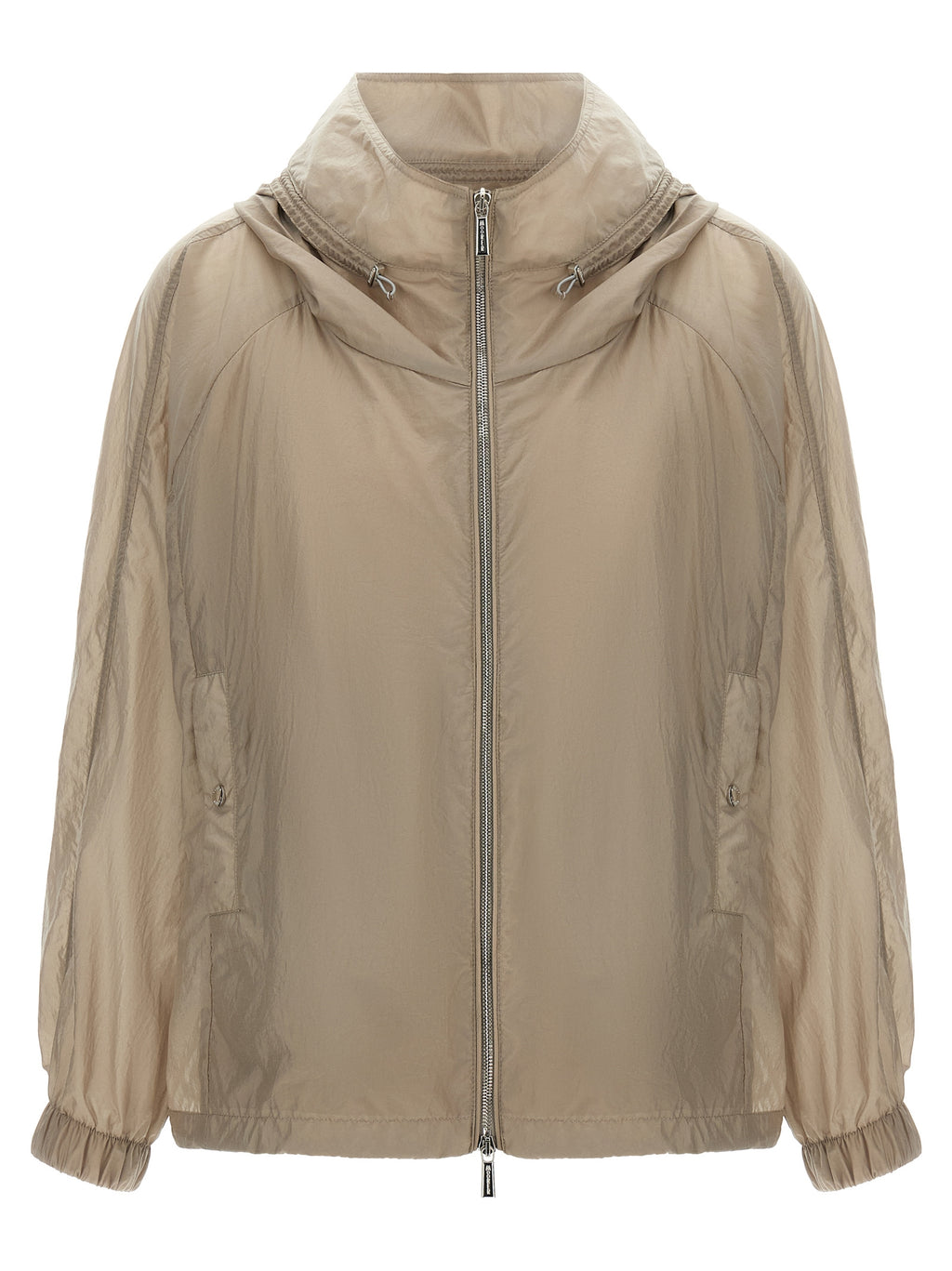 Beige Polyester Shell Jacket