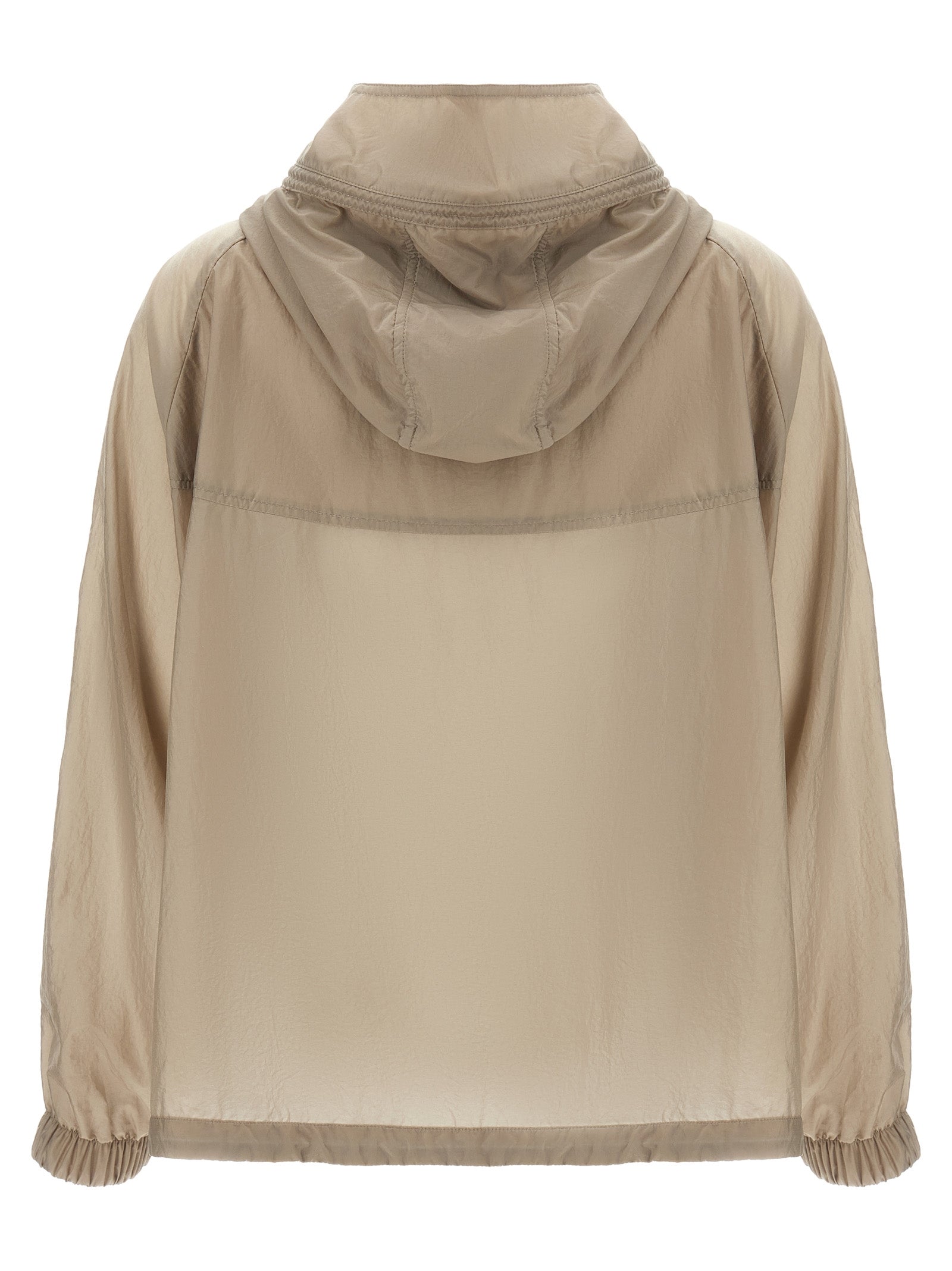Beige Polyester Shell Jacket