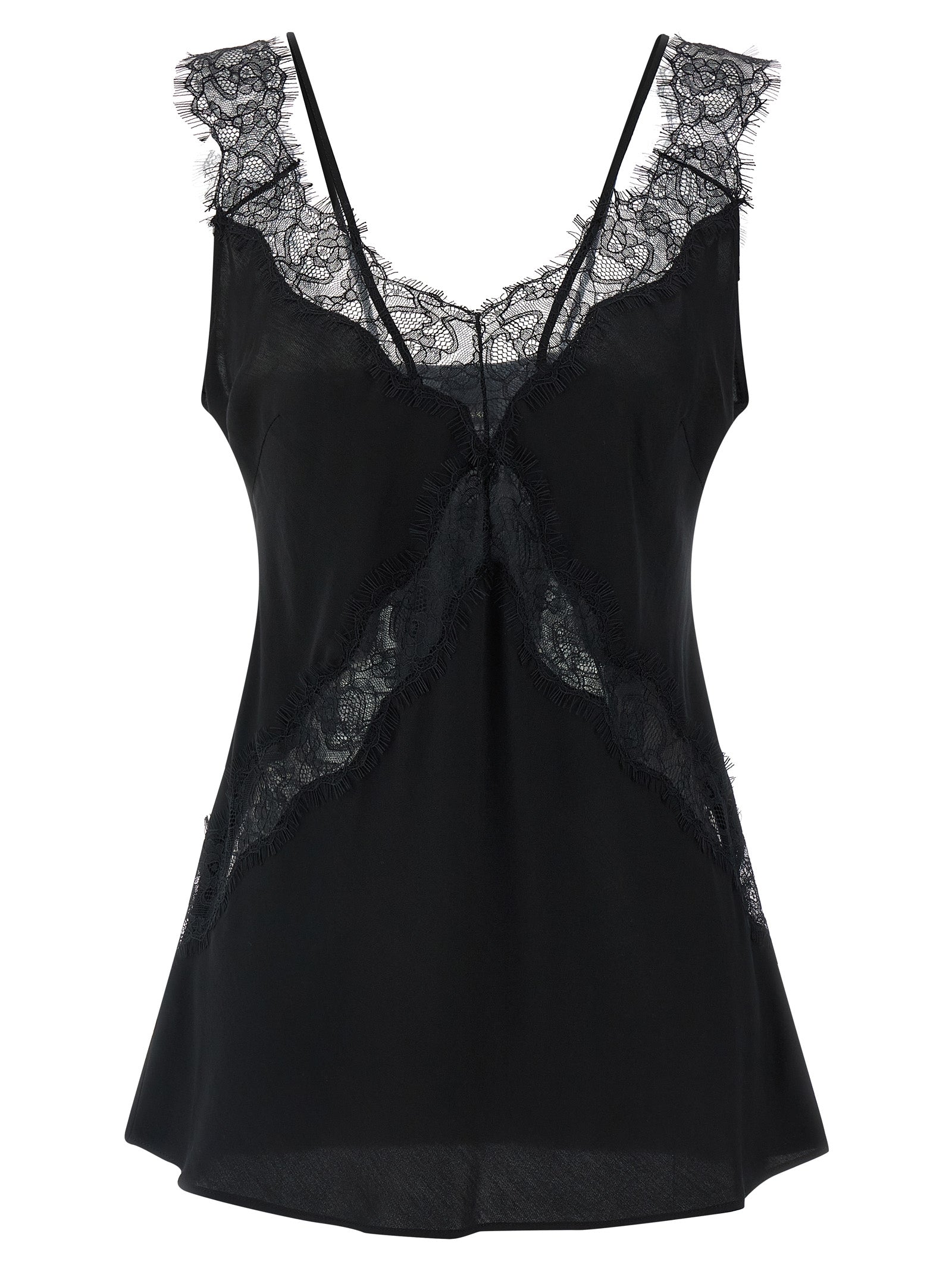 PINKO Black Viscose Sleeveles T-Shirt