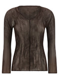 Brown Polyester Blouse