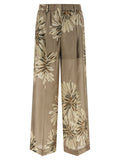 Bicolor Silk Casual Pants