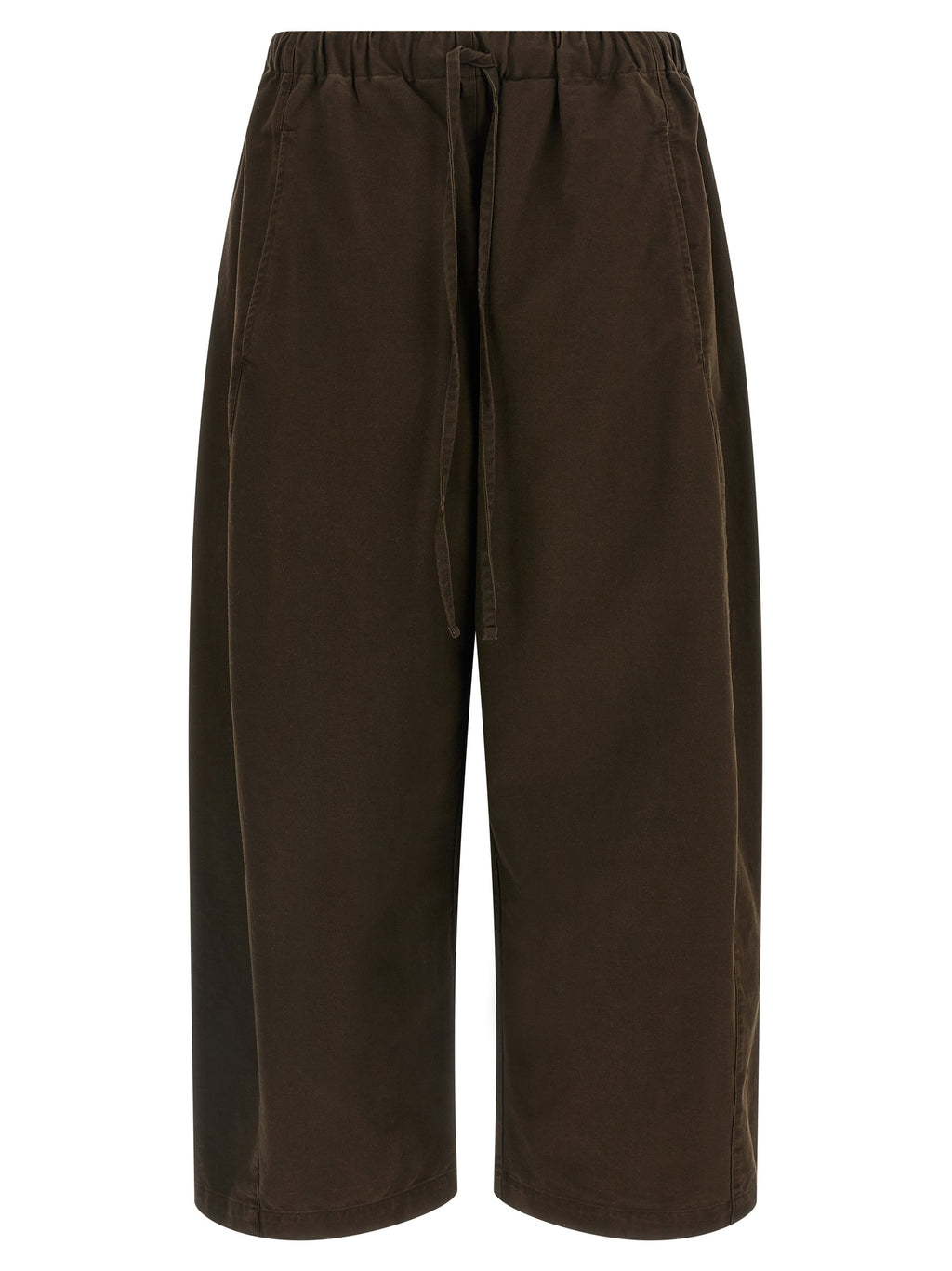 Brown Cotton Casual Pants