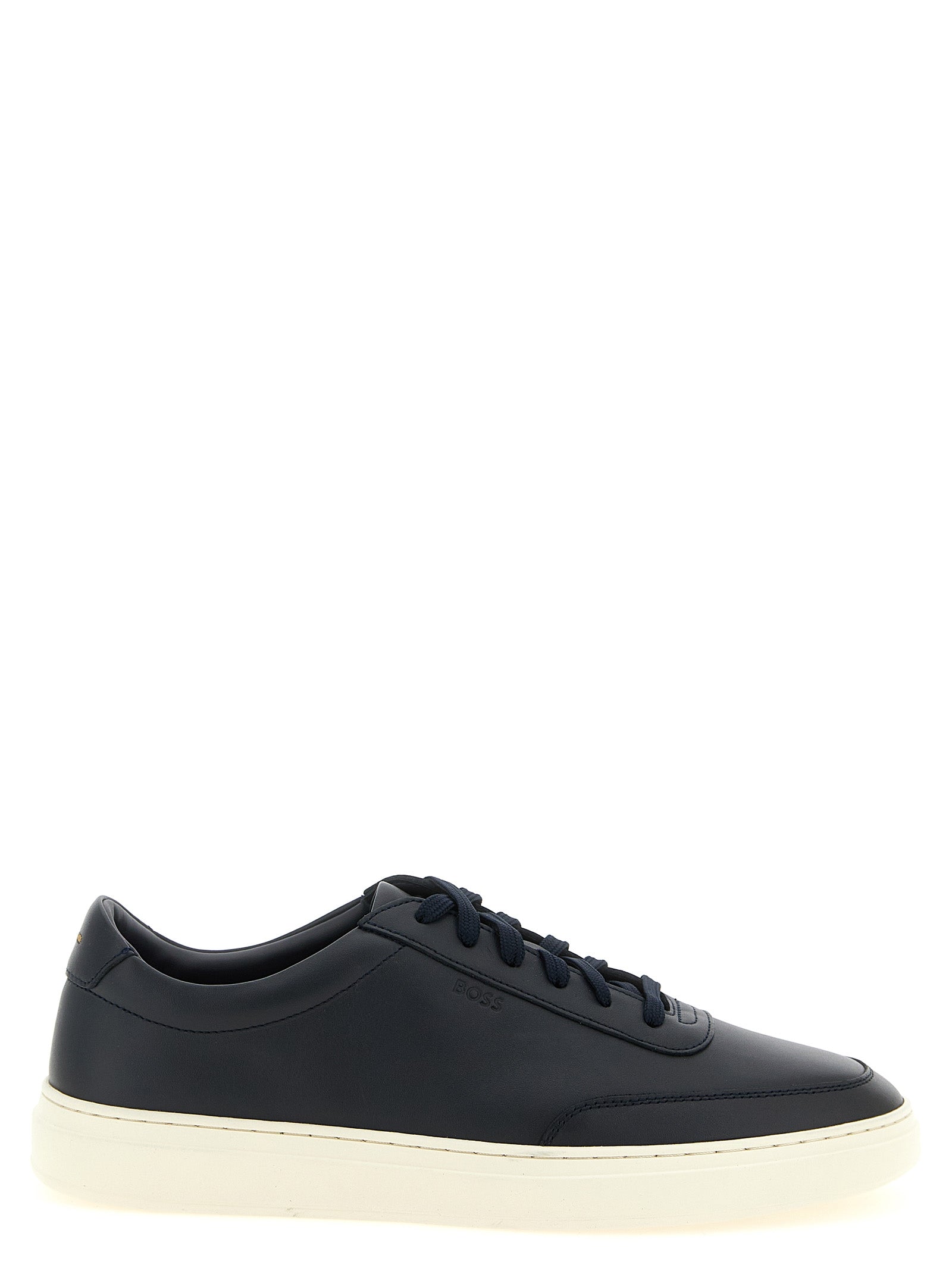 Blue Cowhide Low Top Sneakers